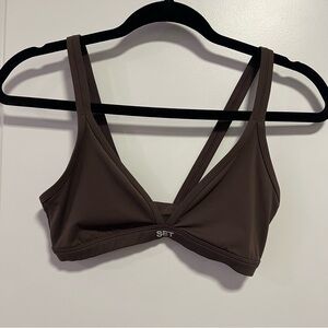 SET Active AirLuxe Sports Bra Brown Size Small